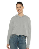 Women's Laguna Sueded Raw Edge Crop Hoodie Sweatshirt