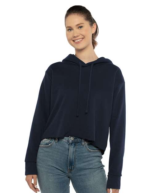 Women's Laguna Sueded Raw Edge Crop Hoodie Sweatshirt