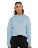 Women's Laguna Sueded Raw Edge Crop Hoodie Sweatshirt