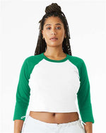 Women's Micro Rib Three-Quarter Raglan Sleeve Baby Tee