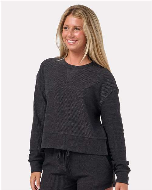 Women's Ribbed Knit Cropped Boxy Crew