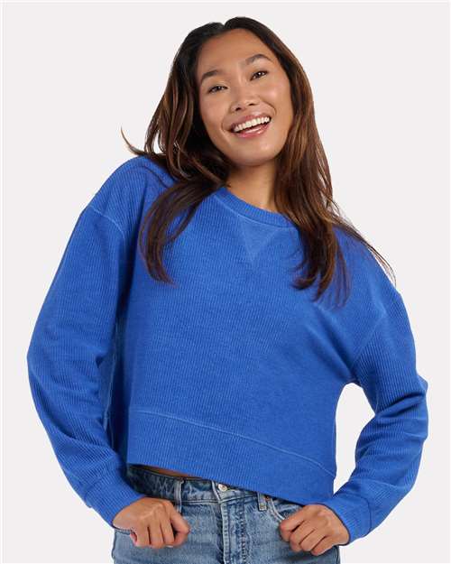 Women's Ribbed Knit Cropped Boxy Crew