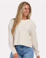 Women's Ribbed Knit Cropped Boxy Crew