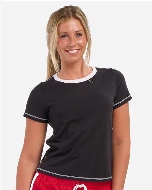 Women's Contrast Stitch Baby Tee