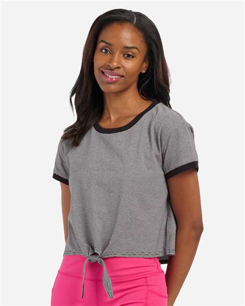 Women's Striped Tie Front T-Shirt