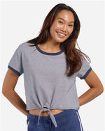 Women's Striped Tie Front T-Shirt