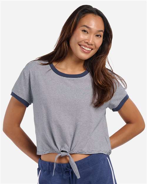 Women's Striped Tie Front T-Shirt