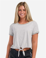 Women's Striped Tie Front T-Shirt