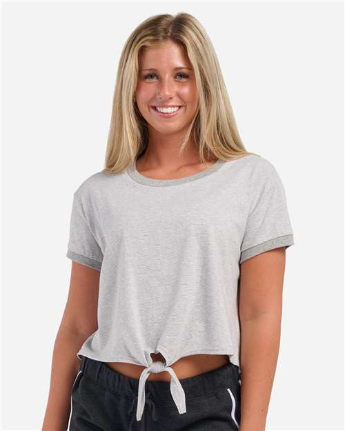 Women's Striped Tie Front T-Shirt