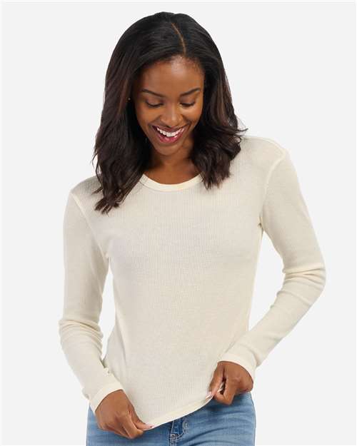 Women's Waffle Knit Baby Long Sleeve T-Shirt
