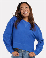 Women's Ribbed Knit Cropped Boxy Crew