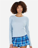 Women's Waffle Knit Baby Long Sleeve T-Shirt