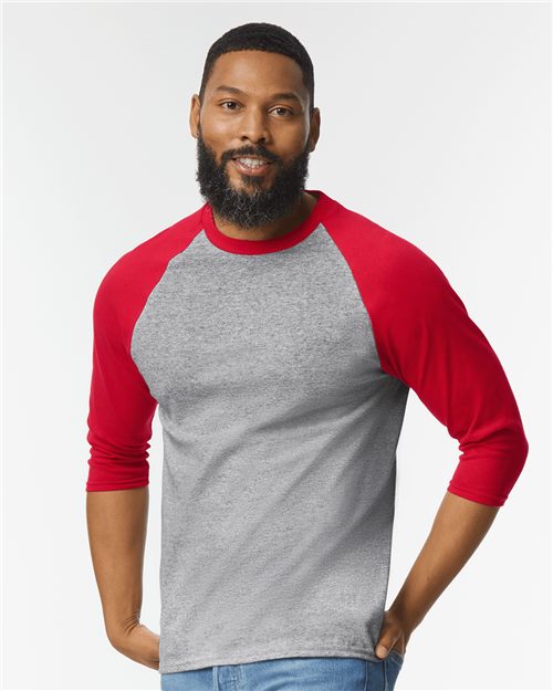 Unisex Heavy Cotton™ Raglan Three-Quarter Sleeve T-Shirt