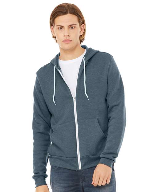 Unisex Sponge Fleece Full-Zip Hoodie Sweatshirt