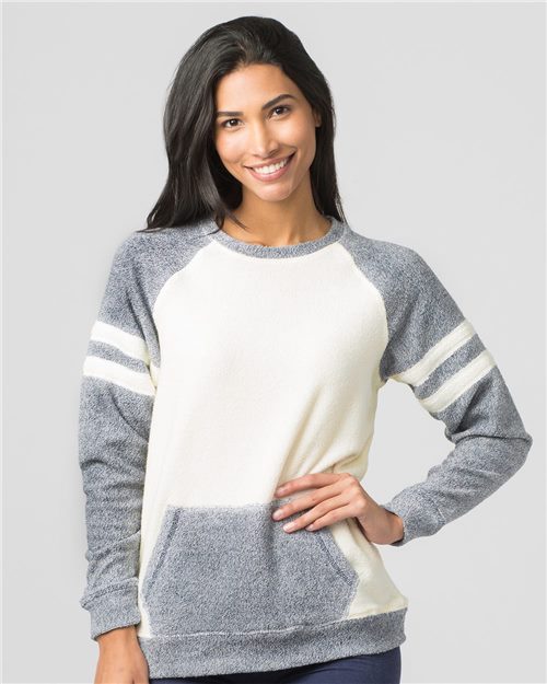 Women's Cozy Contrast Fleece Crewneck Pullover