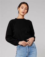 Women's Crop Raglan Fleece Crewneck Sweatshirt