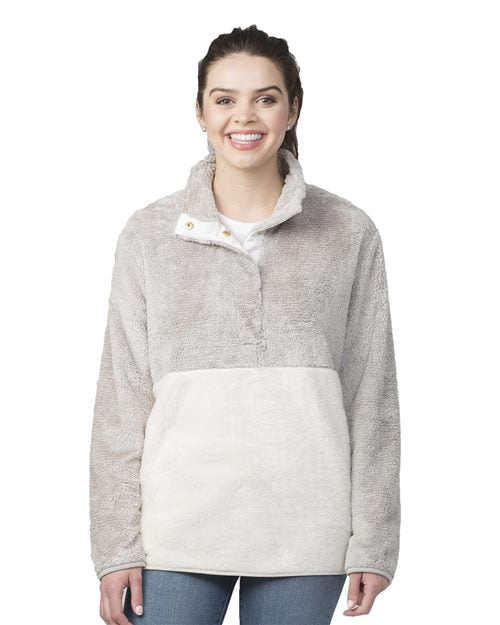Unisex Fuzzy Half-Snap Fleece Pullover