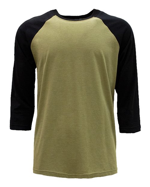 Unisex CVC Three-Quarter Sleeve Raglan T-Shirt