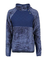 Women's Quilted Fuzzy Fleece Snap Placket Pullover